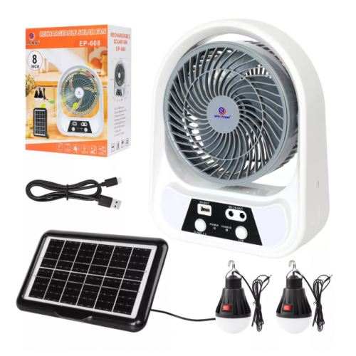 VENTILADOR SOLAR RECARGABLE PORTATIL